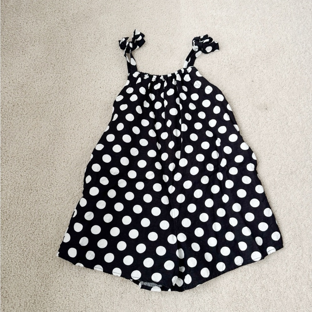 Kate Spade Girls Polka Dot Linen Romper